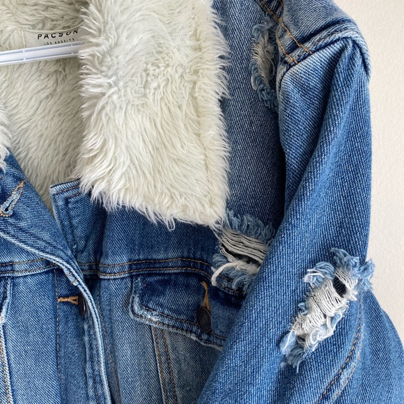 Y2K Pacsun Sherpa-lined Jean Jacket - Picture 4 of 5